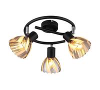 Netlighting Zachery Ceiling Spotlight Clusters Matt Black Smoke Glass Shade 3x E14 Netlighting Black