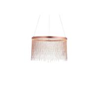 Netlighting Zelma LED Pendant Light Fine Copper Chain Waterfall Effect Brushed Copper Warm White in Brown Netlighting Brown