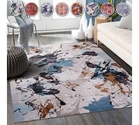 NETLINE HOME Machine Washable Area Rugs For Kitchen, Bedroom, Dining and Living Room | Kid Pet Friendly Rug | Oriental Design Carpet | Low Pile | Non Slip (Blue White, 80X150 CM)