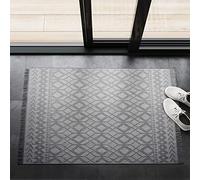 NETLINE HOME Machine Washable Area Rugs For Kitchen, Bedroom, Dining Room and Living Room | Kid Pet Friendly Rug | 100% Cotton | Low Pile | Non Slip (Grey, 60X90 CM)