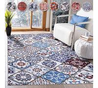 NETLINE HOME Washable Area Rugs for Living Room Traditional Carpet Low Pile Rug Non Slip Kitchen Rug - Decorative Floor Mats Boho Design Vintage Rugs Foldable Hallway Carpets for Bedroom - Multicolor