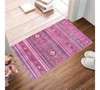 NETLINE HOME Washable Area Rugs for Living Room Traditional Flatweave Rug Non Slip Kitchen Rug - Decorative Floor Mats Low Pile Vintage Rugs Boho Design Foldable Hallway Carpets for Bedroom -Pink