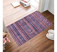 NETLINE HOME Washable Area Rugs for Living Room Traditional Flatweave Rug Non Slip Kitchen Rug - Decorative Floor Mats Low Pile Vintage Rugs Boho Design Foldable Hallway Carpets for Bedroom -Blue