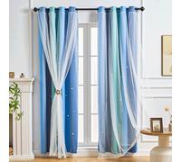NETMEO 2 Panel Star Fantasy Curtains, Unicorn Princess Theme Room, Bedroom Darkening Curtains, Girls Room, Thermal Insulation,Nursery Decor