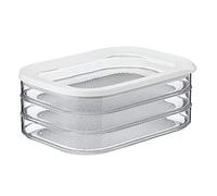 Netoches Meat Fridge Storage Containers 1.6L with 3 Tier Meat Pieces Storage Box with Airtight Lid, Dishwasher Safe, 3Layer Crisper for Meat & Bacon- Fridge Storage Box