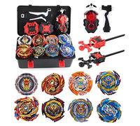 Netoke Gyros Spinning Top Set, 4D Battle Model Speed With For Christmas, Birthday - 8 X Tops + Gyros Launcher CW