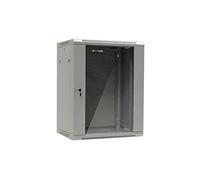 Netrack Wall Mounted Cabinet Rack 19", 15U/450mm, Grey, Glass Door, Removable Side Panel