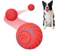 NETRCO 2-in-1 Interactive Dog Ball Toy for Aggressive Chewers, Automatic Moving & Bouncing E-TPU Dog Ball, 3 Modes Smart Pet Toy with Motion Sensor (Red)