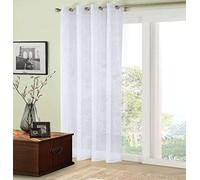 Nets At Home 1 x TRENT Plain Sheer Net Voile Curtain Panel Eyelet Ring Top Header - WHITE - 60" (152cm) Drop