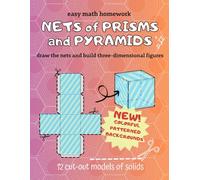 NETS of PRISMS and PYRAMIDS draw the nets and build three-dimensional figures: 12 cut-out models of solids / children matematic book / easy math homework / Geometry classes