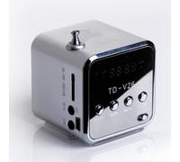 Nets Power TD V26 mini sound box music cube cuboid Music Angel Sound with radio reception MP3 player plays Micro SD TF USB stick and one from mini Speaker Speaker AUX. | Silver