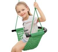 Nets Tribe Hand Knitted Toddler Swing for Kids with Adjustable Ropes, Heavy Duty Safe Rope Swing Set for Indoor, Outdoor, Playground, Tree, 200kg Load Capacity (Green)