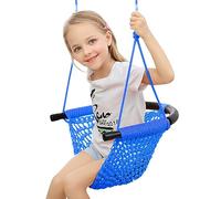 Nets Tribe Hand Knitted Toddler Swing for Kids with Adjustable Ropes, Heavy Duty Safe Rope Swing Set for Indoor, Outdoor, Playground, Tree, 200kg Load Capacity (Blue)