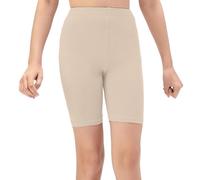 NetSetUK Girls Kids Cycling Shorts Plain Strechy Sports Dance School P.E Gym Summer Girls' Shorts Pants for Activewear Stone