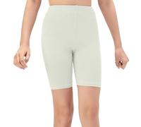 NetSetUK Girls Kids Cycling Shorts Plain Strechy Sports Dance School P.E Gym Summer Girls' Shorts Pants for Activewear Cream