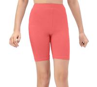 NetSetUK Girls Kids Cycling Shorts Plain Strechy Sports Dance School P.E Gym Summer Girls' Shorts Pants for Activewear Coral