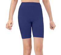 NetSetUK Girls Kids Cycling Shorts Plain Strechy Sports Dance School P.E Gym Summer Girls' Shorts Pants for Activewear Navy Blue