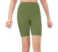NetSetUK Girls Kids Cycling Shorts Plain Strechy Sports Dance School P.E Gym Summer Girls' Shorts Pants for Activewear Khaki