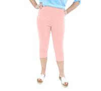 NetSetUK Women Cherry Berry Crop Capri Trouser ¾ Length Ladies Elasticated Waist Cotton Stretch Pants UK (10-24) Pink