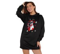NetSetUK Womens Christmas Long Sleeve Fleece Knitted Jumper Pullover Xmas Sweatshirt Mery Xmas Reindeer Printed Sizes 8-30