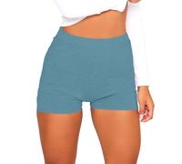 NetSetUK Womens Stretchy Plain Hot Pants Comfortable for Summer Gym Yoga Dance Casual Mini Shorts for Ladies Teal