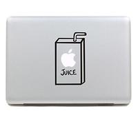 NetsPower® Monogram Design Vinyl Decal Sticker Power-up Art Black for Apple MacBook Pro/Air 13" 15" Inch - Apple Juice 2