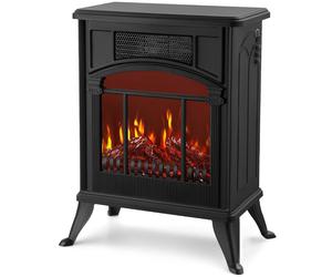 NETTA 1900W Arch Fireplace Stove Heater with Flame Effect - Black