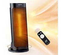 NETTA 2000W Ceramic Heater Oscillating Tower, Fast-Heating, Quiet Portable Heater with Remote Control and 7 Hour Timer, 3 Heating Modes, Tip-Over Protection - Black