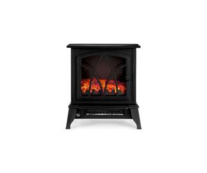NETTA 2000W Stove Heater Fireplace with Flame Effect - Black