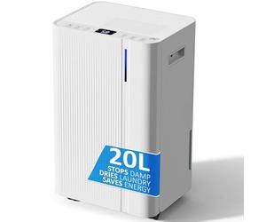 NETTA 20L/Day Compressor Quiet Dehumidifier, Poweful Mould Remover & Laundry Drying with 24-Hour Timer and Sleep Mode for Damp, Mould and Condensation