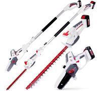 Netta 20V 4-In-1 Pole Hedge Trimmer And Chainsaw - 2.5M Long-Reach Telescopic Pole