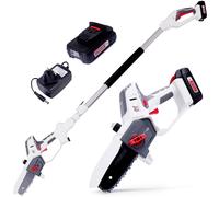NETTA Cordless 2-in-1 Pole & Handheld Garden Chainsaw - 20V MAX, Light-Weight, Battery & Charger Included, 2.2m Long Reach Telescopic Pole, 150° Adjustable Head