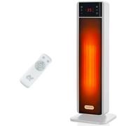 NETTA 23 Inch Electric Heater, 36dB Silent Ceramic Heater, 75° Oscillation Space Heaters Energy Efficient with Thermostat, 24H Timer, Overheat & Tip-Over Protection - White