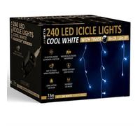 NETTA 240 Led Icicle Lights 7.5M Indoor/outdoor Christmas Lights With White Cable - Cool White