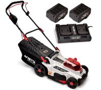 Netta 40V Cordless Lawnmower - Brushless Motor, 37Cm Cutting Width, 2X4.0Ah Batteries, 6 Height Settings