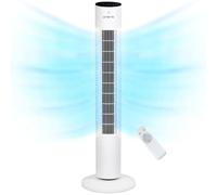 NETTA 42 Inch Tall Tower Fan - Quiet Bladeless Tower Fan with Remote Control & LED Display - 3 Wind Modes, 3 Speed Settings, 7-Hour Timer & 60° Oscillation - Electric Fan for Home & Office - White