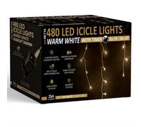 NETTA 480 Led Icicle Lights 15M Indoor/outdoor Christmas Lights With White Cable - Warm White