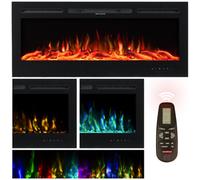 Netta 50 Inch Glass Panel Electric Fireplace With Colourful Flame Effect