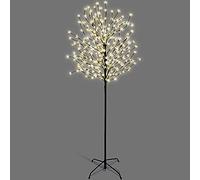 NETTA 6FT LED Cherry Blossom Tree, Pre-Lit 300 Lights, Auto-Off Timer and 8 Lighting Modes, 3M Power Cable, Suitable for Indoor and Outdoor Use - Warm White