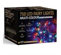 NETTA 750 Led Fairy String Lights 18.75M Indoor & Outdoor Christmas Tree Lights Green Cable - Multi Colour