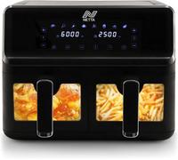 Netta 8L Dual Basket Low Energy Air Fryer With Digital Smart Programmes