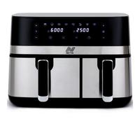 Netta 9L Dual Basket Air Fryer With Led Touch Screen Display, 8 Cooking Pre-Sets And Timer - Dishwasher Safe