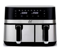 NETTA 9L Dual Basket Drawer Air Fryer with Digital Smart Programmes Double XL Family Size Small and Large Drawer - Black
