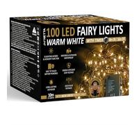 NETTA Battery Operated 100 LED 10M Christmas Tree Fairy Lights with Timer - 8 Different Mode String Lights for Outdoor & Indoor Use - Warm White