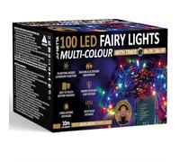 NETTA Battery Operated 100 LED 10M Christmas Tree Fairy Lights with Timer - 8 Different Mode String Lights for Outdoor & Indoor Use - Multi Coloured