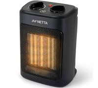 (Black) NETTA 2000W Ceramic Fan Heater - 3 Heat Settings & Thermostat