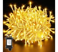 NETTA Christmas Lights Mains Powered Fairy Lights 10m 100 LED, Warm White | Clear Cable/Memory/8 Flash Modes/Waterproof, Indoor & Outside Bedroom Staircase Garden Party Christmas Tree Xmas Decorations