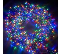 NETTA Christmas Tree Cluster Lights 1000LED, 12m Lit Length, Multi-Coloured | Mains Powered, Micro LED Cluster String Lights, Timer, Memory, 8 Flash Modes, Waterproof, Indoor/Outdoor Use, Green Cable