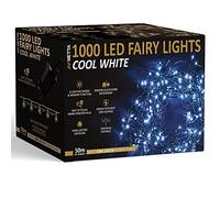 NETTA Christmas Tree Fairy Lights 1000 LED 50m Cool White with 8 Different Modes; for Outdoor & Indoor Use, Plug in Xmas Party Decorations - 1000 LED/ 50M Lit-Length