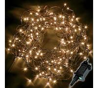 NETTA Christmas Tree Fairy Lights - 20M 200 LED Mains Powered, Waterproof Outdoor String Light, 8 Modes Plug in Lighting Outside Indoor & Outdoor Garden Xmas Decorations - Warm White